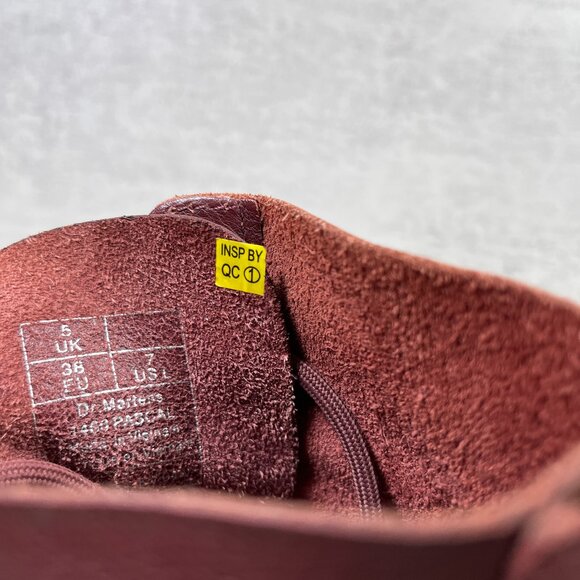 Dr Martens 1460 Pascal Virginia Leather Boots - Women's Size 7 - Burgundy - Picture 10 of 10